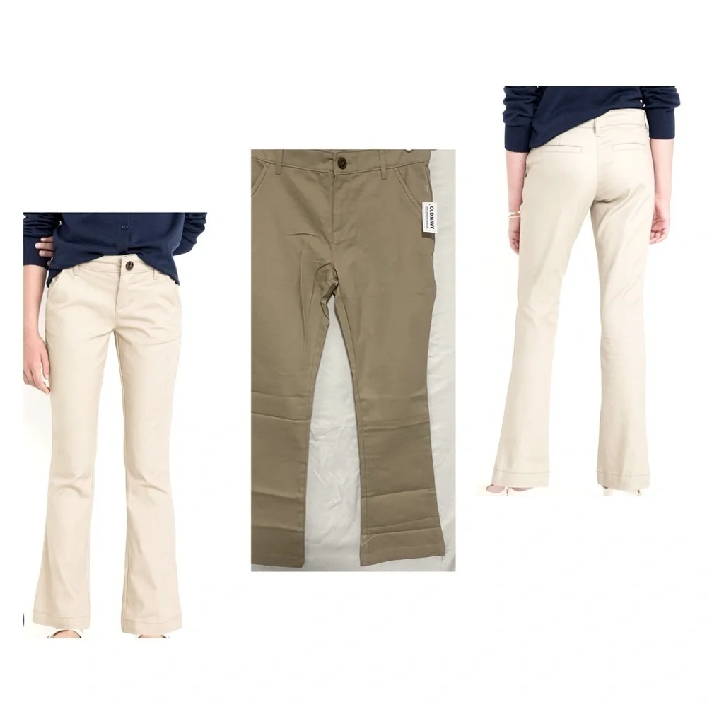 Old Navy Khaki Size 16 Plus Stretch Bootcut Girls Adjustable Waist Pant Girls
